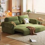 "Detachable Mattress California King Size Sleeper Sofa with Locker Storage, Latex Fill, Pillow Top Arm, Cushion Back, and Stain Resistant, Anti Cat Scratch Velvet, 102"L x 31"W x 35"H"