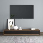 "Modern 71 Inch Walnut TV Stand Rectangle Media Stand Walnut TV Console with 3 Drawers"