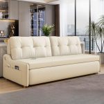 "Twin XL Size Futon Day Bed with Tufted Back and Container Storage, Sponge & Latex, 54"L x 31"W x 33"H"