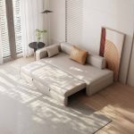 "Cushioned Chaise Lounge Chair with Citrus Color, Square Arm, 2 Pillows, Left-Arm Chaise, Trendy Style, and Nook Corner Unit, 87"L x 33"W x 26"H"