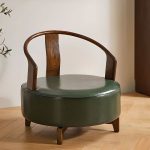"Trendy Solid Color Lime Green Swivel Accent Stool with Back, Upholstered Seat on Legs Base, 21"L x 21"W x 29"H"