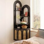 "Nook Utility Storage Cabinet, Rainproof, Stain Resistant, 3 Exterior Shelves, Scratch-tolerant, Light, Glass-panel Door, Cream, 20"L x 20"W x 72"H"