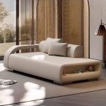 "Gray Upholstered Chaise Lounge Chair with Locker Storage, Left Arm, and Corner Nook, 71"L x 28"W x 24"H"