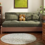 "Full XL Size Stain Resistant Sleeper Sofa with Pillow Back, 2 Seater, Locker Storage, Pillow, Sponge Fill, and Button-tufted Details, 1 Drawer, 65"L x 31"W x 33"H"