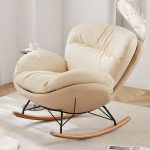 "Auburn Simple Upholstered Rocking Chair with Padded Flared Arm"