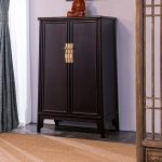 "Carmine Lockable Accent Cabinet with Handle Rings, Independent Design, 31"L x 17"W x 49"H"