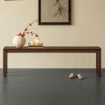 "Espresso Modern Simple Style Natural Wood Solid Color Sitting Bench Indoor, 55"L x 14"W x 18"H"
