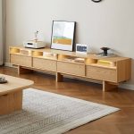 "Contemporary Engineered Wood TV Stand with Shelf, 3 Drawers, and Cable Management, 79"L x 16"W x 19"H, Nut-Brown"