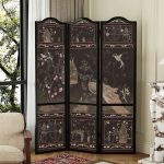 "Asian Style Landscape Themed Modular Wall Separator, 53"L x 71"H"