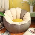 "Fabric Adults Bean Bag Chair with Removable Cover for Indoor Use - Bean Bag Chair 37"L x 33"W x 28"H Gray/ Yellow"