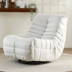 "Bonded Leather Recliner Chair Solid Color Metal Indoor Storage Reclining - Beige Power - Push Button"