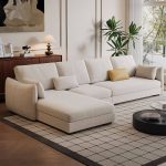"Horizontal Straight Sofa Couch, Mildew-proof, Cotton and Linen, 142"L x 37"W x 34"H"