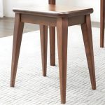 "Modern Brown Walnut Wood Utility Stool with Stackable Legs for Table Use - 2 Piece Set"