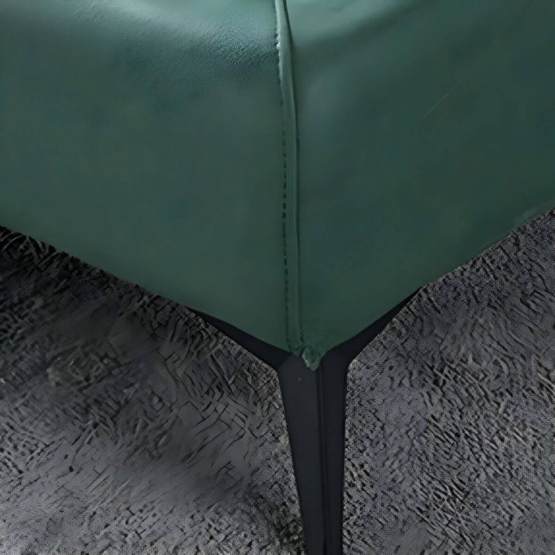 "Modern Upholstered Accent Stool with Wooden Legs - Medium Height (17" - 19") - Peacock Blue 1 Piece"