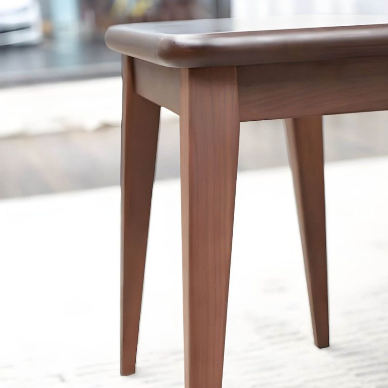 "Modern Brown Walnut Wood Utility Stool with Stackable Legs for Table Use - 1 Piece"
