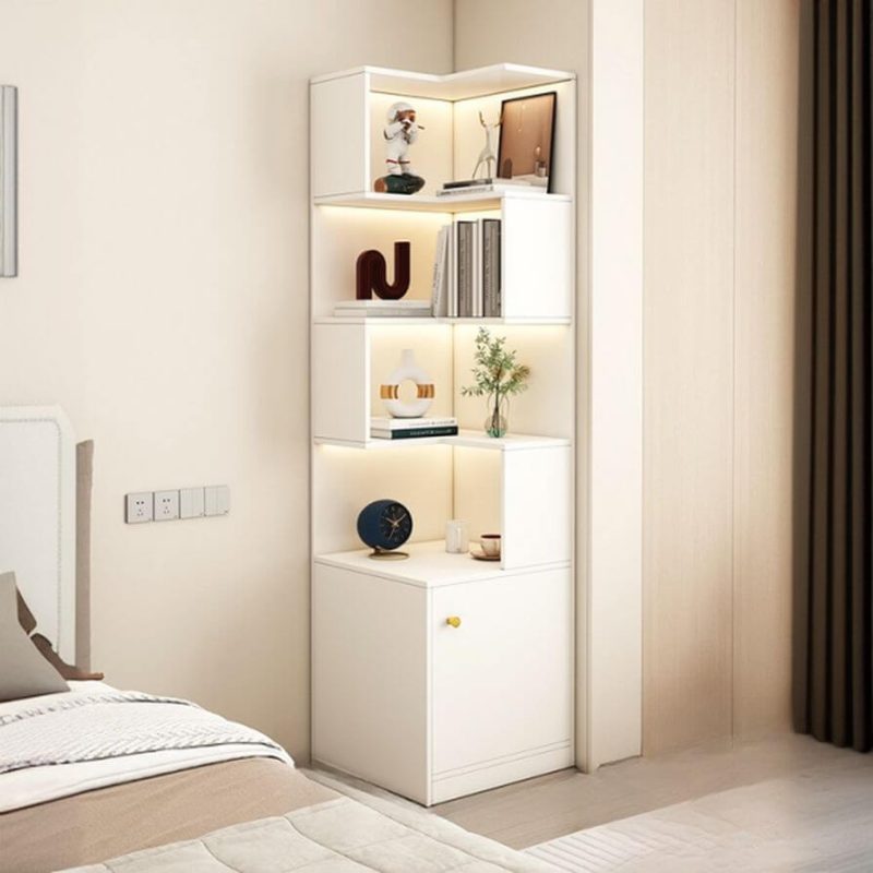 "Free Standing Manufactured Wood Accent Cabinet with Water-resistant for Living Room, White, 1 Cabinet, 20"L x 20"W x 71"H"