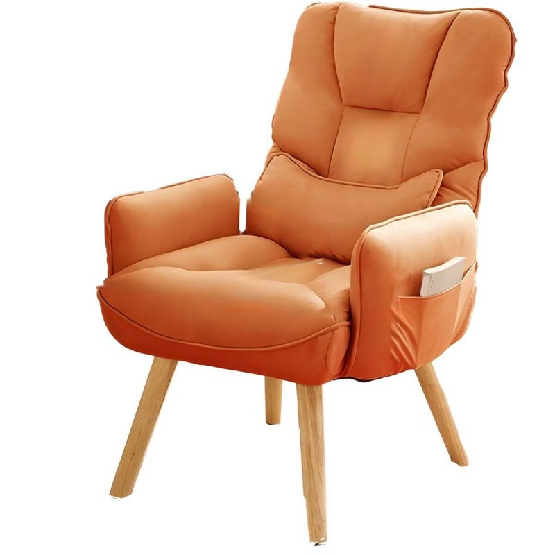 "Modern Ergonomic Recliner with Lumbar Support and Storage Included - Gray/ Blue Deck Chair"