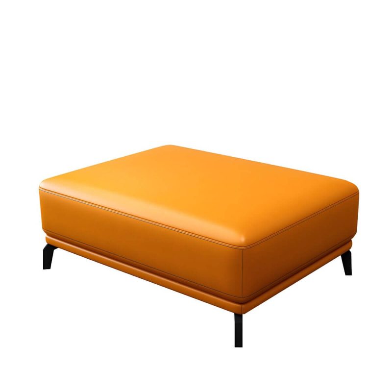 "Rectangle Footstools Genuine Leather 23.4 Inch Width Standard Foot Stool - 2 Piece Set Orange 39.5"L x 24"W x 16.5"H"
