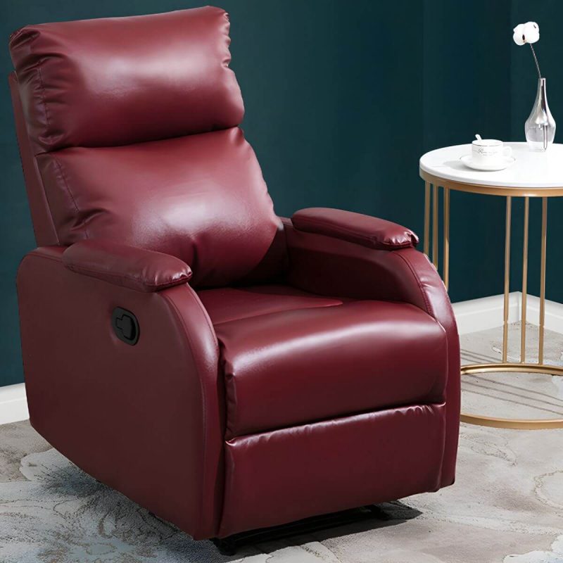 "Elegant Ergonomic Recliner Chair with Locking Back Angle Adjustment and Optional Lumbar Support - Purple"