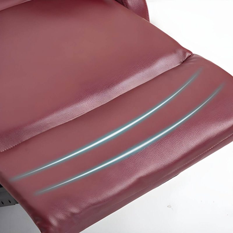 "Elegant Ergonomic Recliner Chair with Locking Back Angle Adjustment and Optional Lumbar Support - Claret"