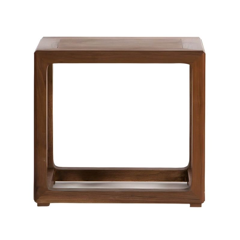 "Modern Wood Utility Stool with Backless Design and Square Base for Versatile Use - Brown 1 Piece"