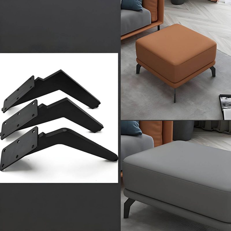 "Rectangle Footstools Genuine Leather 23.4 Inch Width Standard Foot Stool - 2 Piece Set Dark Gray 39.5"L x 24"W x 16.5"H"