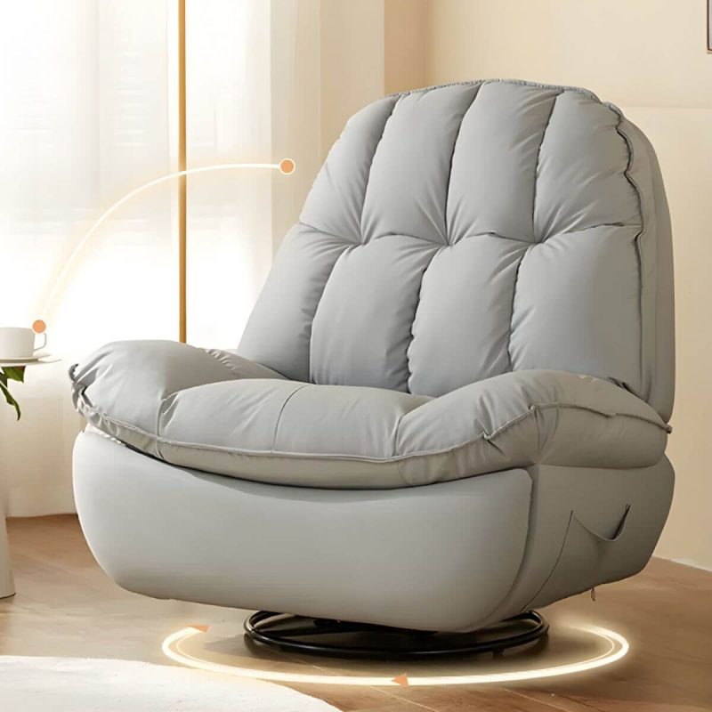 "Metal Solid Color Swivel Rocker Indoor Modern Position Lock Swivel Recliners - Gray Bracket No Included Swivel Rocker Manual - Handle/Lever"