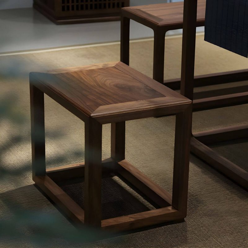 "Modern Wood Utility Stool with Backless Design and Square Base for Versatile Use - Brown 1 Piece"