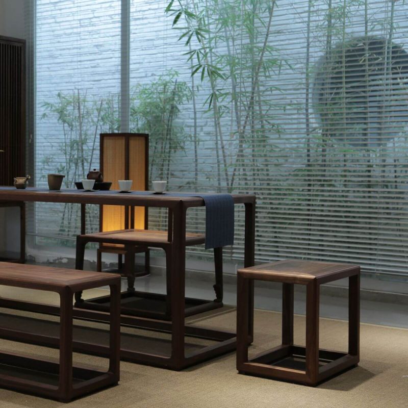 "Modern Wood Utility Stool with Backless Design and Square Base for Versatile Use - Brown 2 Piece Set"