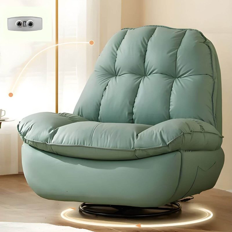 "Metal Solid Color Swivel Rocker Indoor Modern Position Lock Swivel Recliners - Green Bracket No Included Swivel Rocker Power - Push Button"