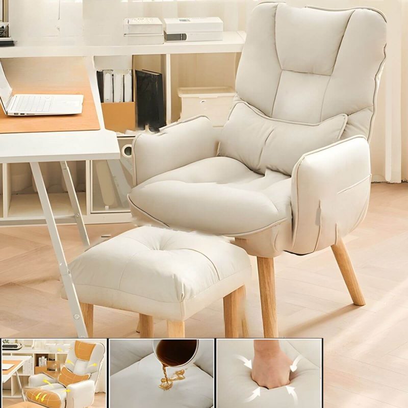 "Modern Ergonomic Recliner with Lumbar Support and Storage Included - Griege Recliner with Ottoman"