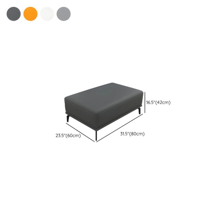 "Dimension of Rectangle Footstools Genuine Leather 23.4 Inch Width Standard Foot Stool - 1 Piece Orange 31"L x 24"W x 17"H"