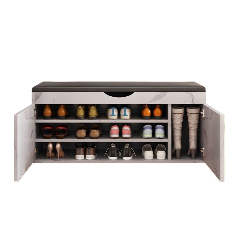 "Indoor Solid Color Contemporary Rectangle Wood with Storage Standard - 1 Piece Marble 39.5"L x 14"W x 20"H"
