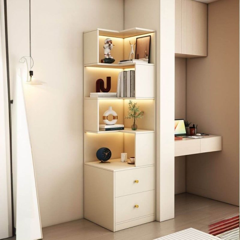 "Beige Standalone Engineered Wood Accent Chest with Watertight for Sitting Room, Cabinet Not Included, 24"L x 24"W x 71"H, Cream White"