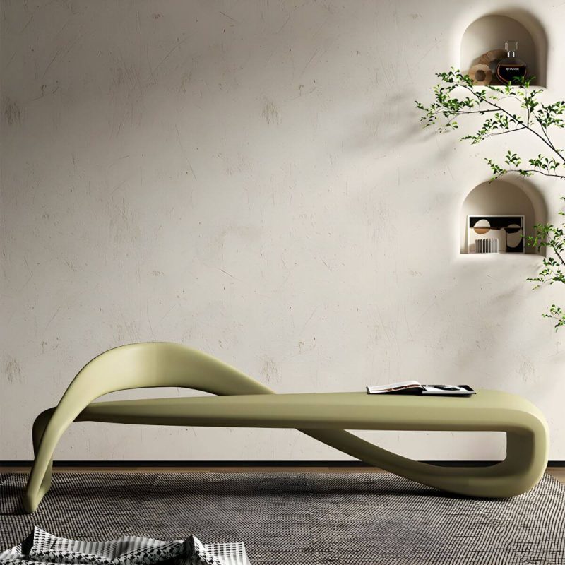 "Standard Footstool Genuine Leather Specialty Green Contemporary Solid Color Indoor - 1 Piece 120 x 45 x 40 cm"