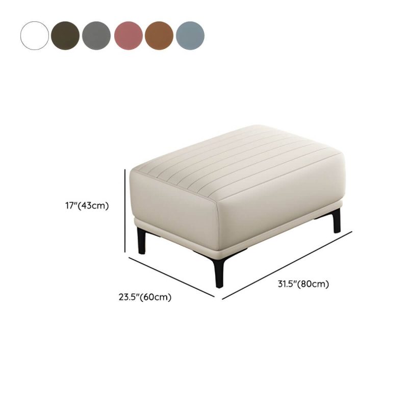 "Dimension of Modern Upholstered Accent Stool with Solid Color Seat and Pine Wood Legs, Medium Height - Blue 1 Piece"