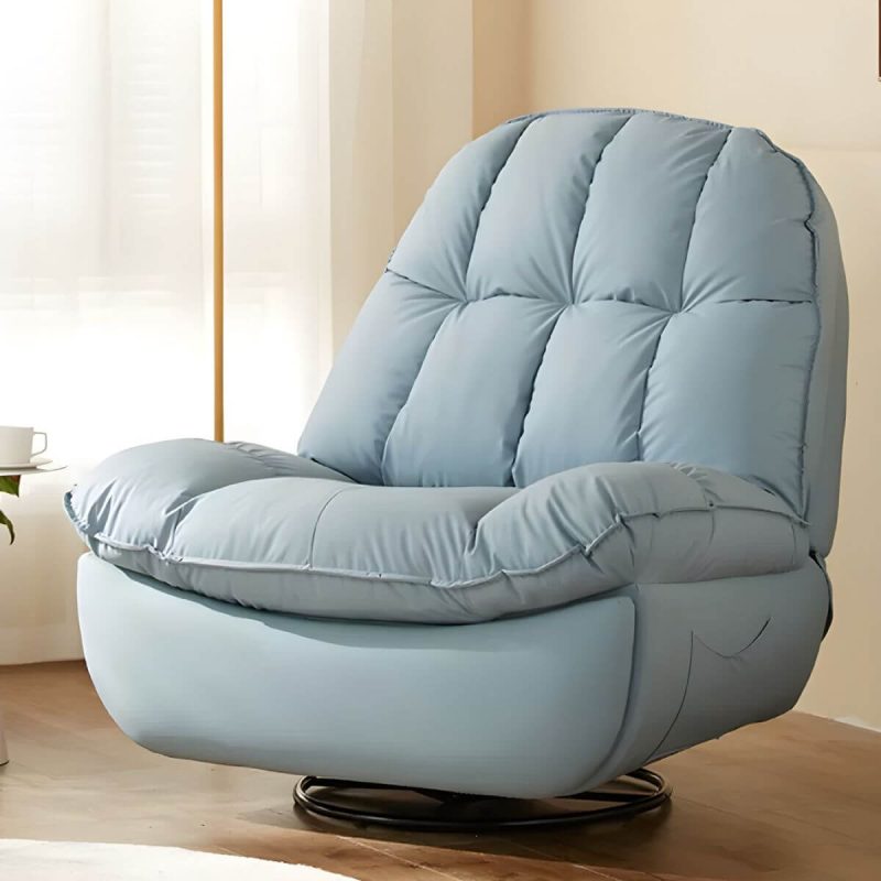"Metal Solid Color Swivel Rocker Indoor Modern Position Lock Swivel Recliners - Blue Bracket No Included Rocker Manual - Handle/Lever"