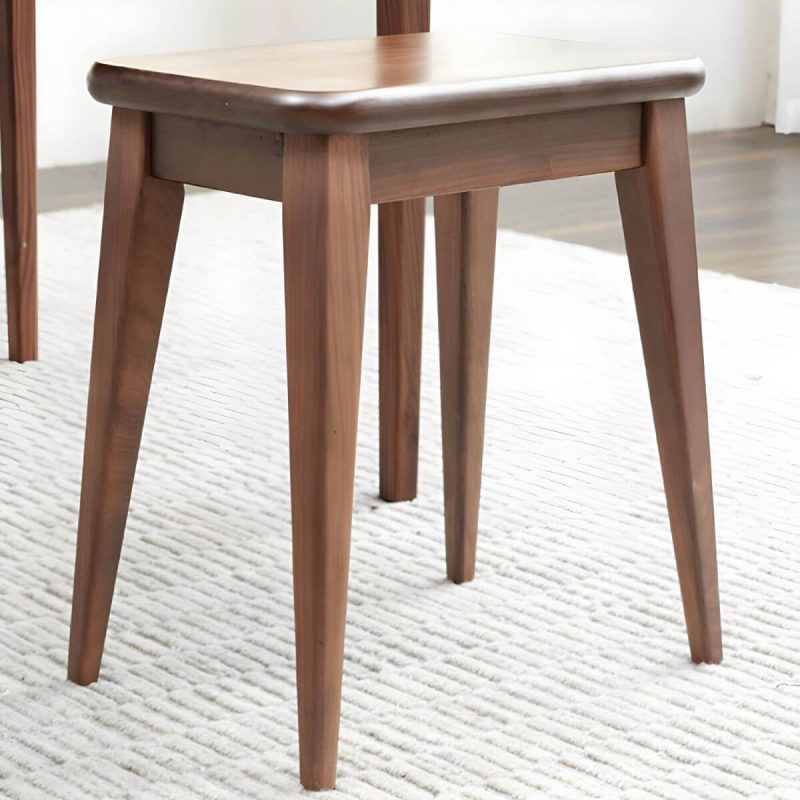"Modern Brown Walnut Wood Utility Stool with Stackable Legs for Table Use - 2 Piece Set"