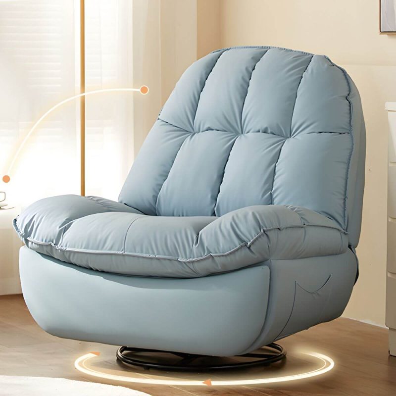 "Metal Solid Color Swivel Rocker Indoor Modern Position Lock Swivel Recliners - Yellow Power - Push Button Swivel Rocker Bracket Included"