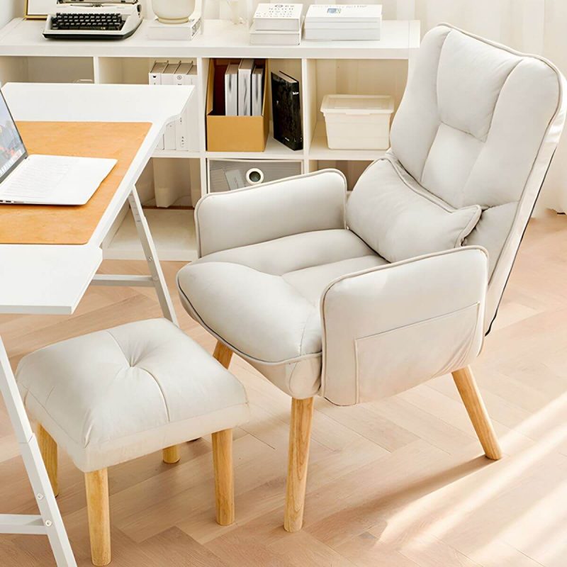"Modern Ergonomic Recliner with Lumbar Support and Storage Included - Gray Recliner with Ottoman"