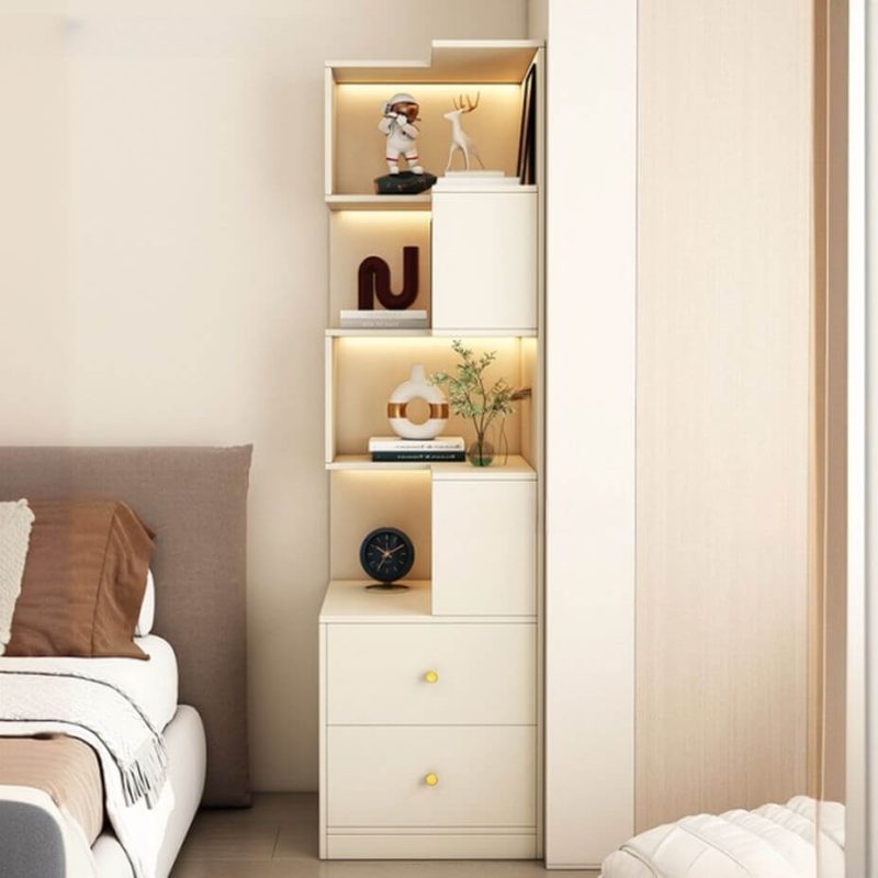 "Detached Composite Wood Utility Storage Cabinet with Wet-resistant for Parlor, White, 1 Cabinet, 24"L x 24"W x 71"H"