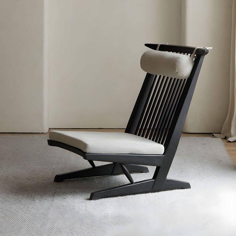"25" Wide Solid Wood Removable Cushion Cover Standard Recliner with Legs - Black Gray"