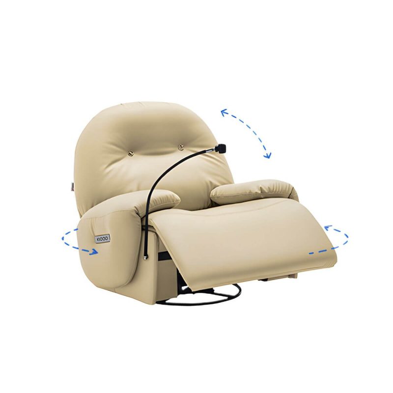 "Faux Leather Standard Recliner Power-Push Botton Massage Recliners with Storage - Yellow Adjustable Swivel Rocker"