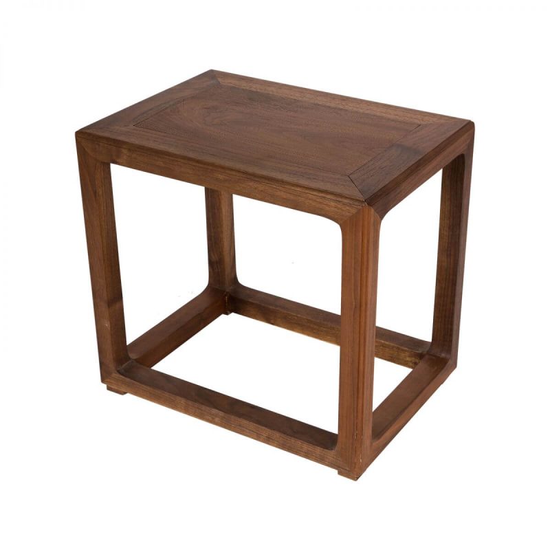 "Modern Wood Utility Stool with Backless Design and Square Base for Versatile Use - Natural Finish 1 Piece"