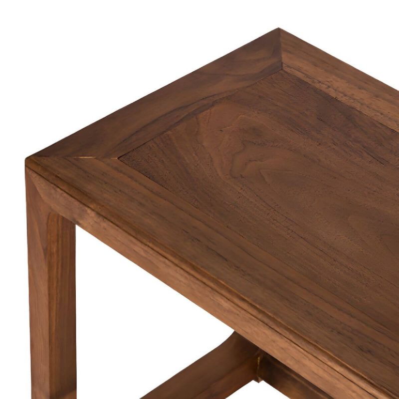 "Modern Wood Utility Stool with Backless Design and Square Base for Versatile Use - Brown 1 Piece"