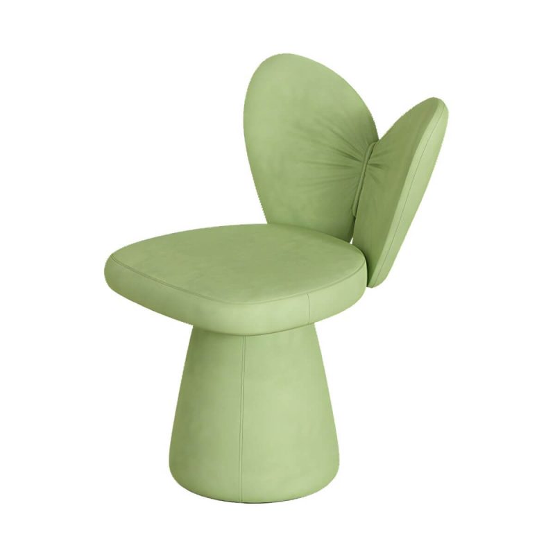 "Modern High-Back Upholstered Vanity Stool with Wood frame and Swivel Feature - Green 1 Piece"