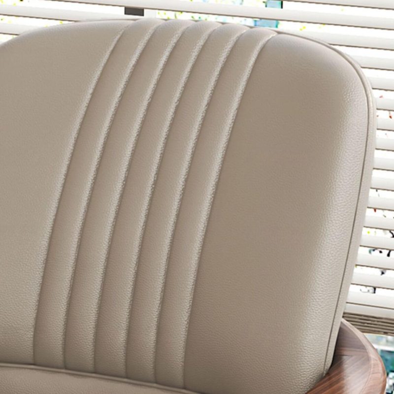 "Minimalist Solid Color Arm Chair with Tight Back in White and Armrest, Anti Cat Scratch Leather"