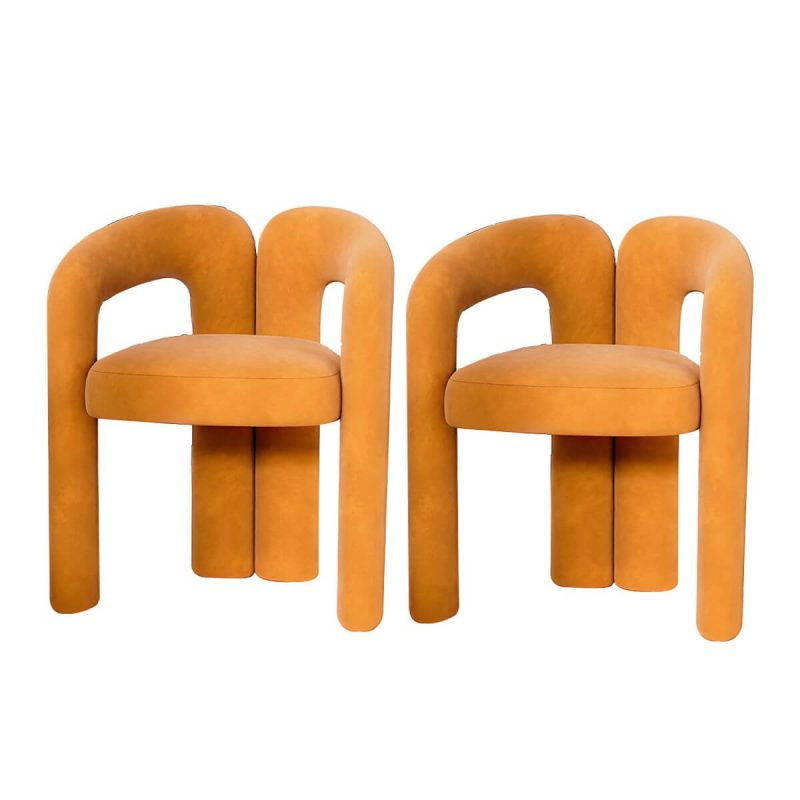 "Vanity Bench Metal Raised Back White Solid Color Modern Set of 2 - 2 Piece Set Yellow-Brown"