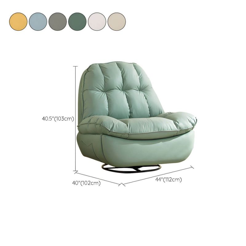 "Dimension of Metal Solid Color Swivel Rocker Indoor Modern Position Lock Swivel Recliners - Blue Bracket No Included Rocker Manual - Handle/Lever"