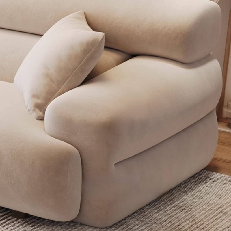 "L-Shape Left Sofa Recliner with Concealed Support for Parlor, 120"L x 67"W x 30"H, Milk Fleece"
